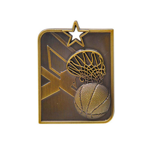 Rectangle Series Basketball Medal Gold
