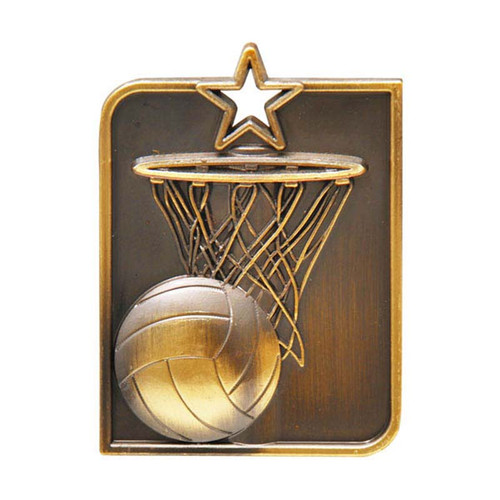 Rectangle Series Netball Medal Gold