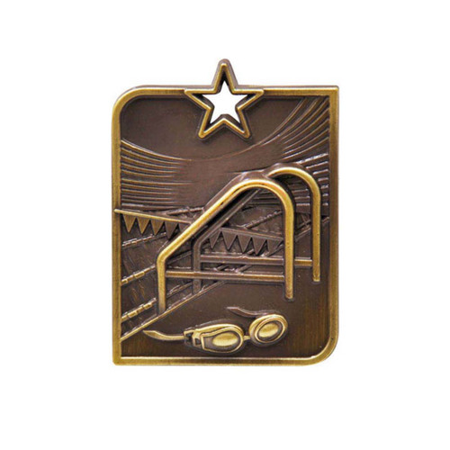 Rectangle Series Swimming Medal Gold