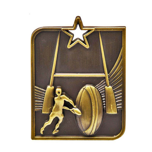 Rectangle Series Rugby Medal Gold