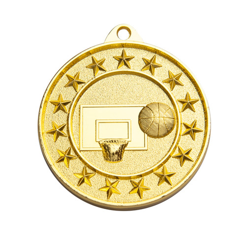Shooting Star Basketball Medal Gold 1074-7G