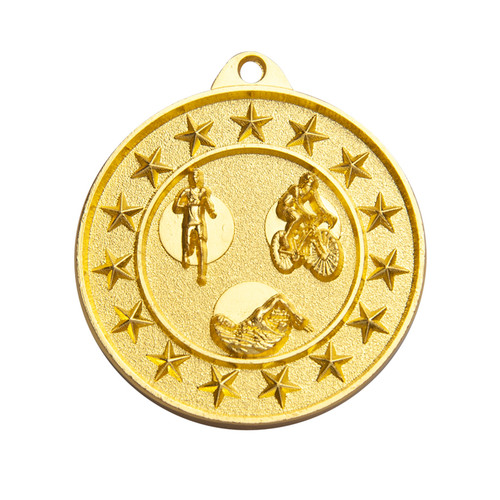 Shooting Star Series Triathlon Medal Gold 1074-15G