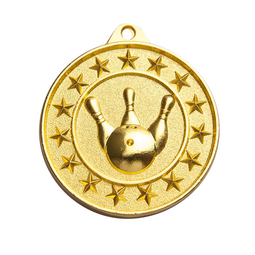Shooting Star Ten Pin Medal Gold