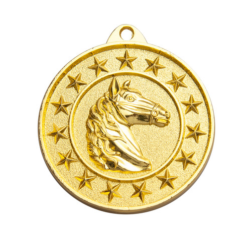 Shooting Star Series Horse Medal Gold