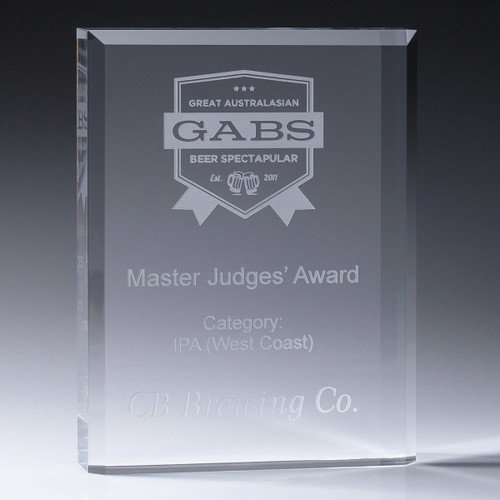 Beveled Block Award AC101 Engraved