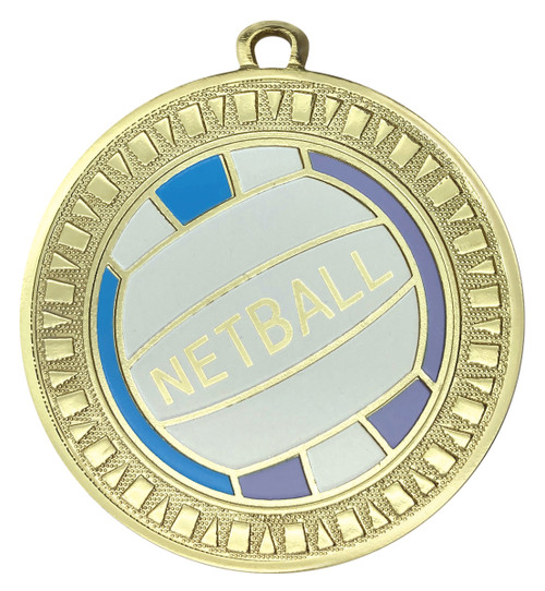 Spark Series Netball Medal Shiny Gold