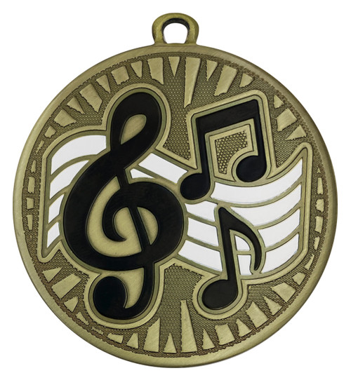 Spark Series Music Medal Antique Gold