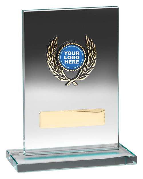 Classic Glass plaque on base with holder