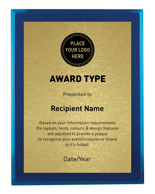 Timber Plaque Gloss Blue Printed