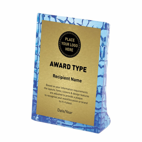 Rectangle Acrylic Stand Trophy Blue side
