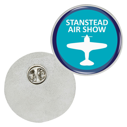 Large Lapel Pin Plain Silver 40mm