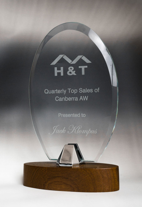 Venus Series Oval Glass & Timber Award