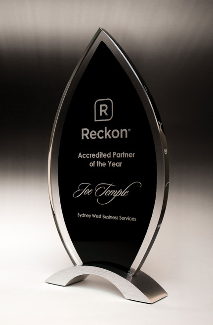 Ignite Series Flame Black Glass Award