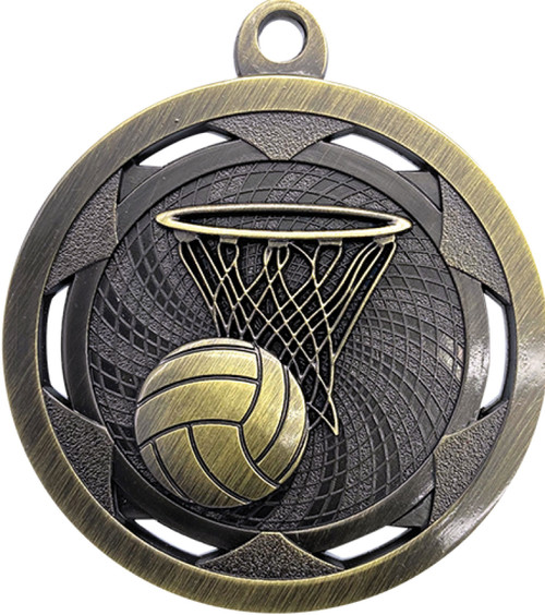 Strata Medal Netball Antique Gold