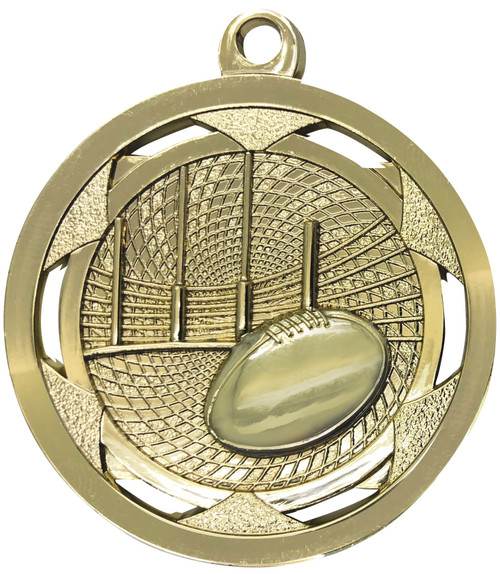 Strata Medal Aussie Rules Shiny Gold
