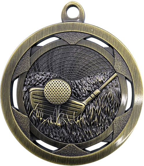 Strata Medal Golf Antique Gold