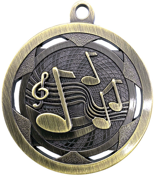 Strata Medal Music Antique Gold