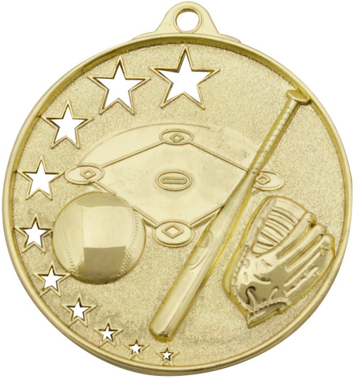 Hollow Star Series Baseball Medal Gold MH903G