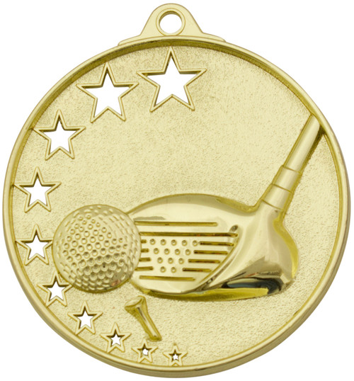 Hollow Star Golf Medal Gold