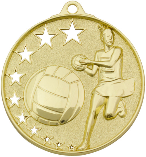 Hollow Star Series Netball Medal Gold
