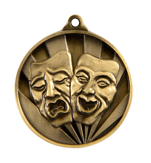 Sunrise Series Drama Masks Medal Gold 1076-47G