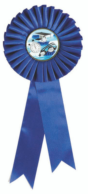 Ribbon Rosette 86mm Blue