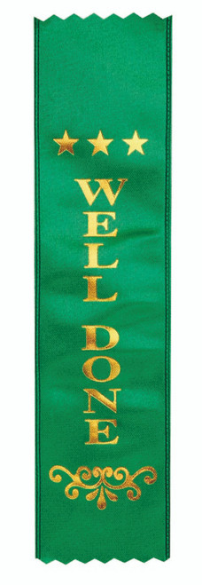 Well Done Award Ribbon Green