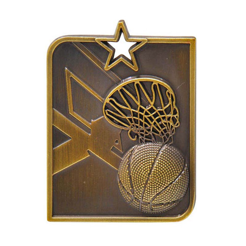 Rectangle Series Basketball Medal Gold MR9020G