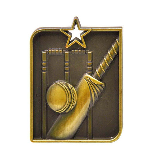 Rectangle Series Cricket Medal Gold MR9135G