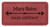 Leatherette Name Badge - Rose/Black Engraved