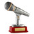 Microphone Trophy Antique Silver Side