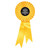 Ribbon Rosette 130mm Yellow