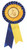 Double Ribbon Rosette 120mm Blue/Yellow