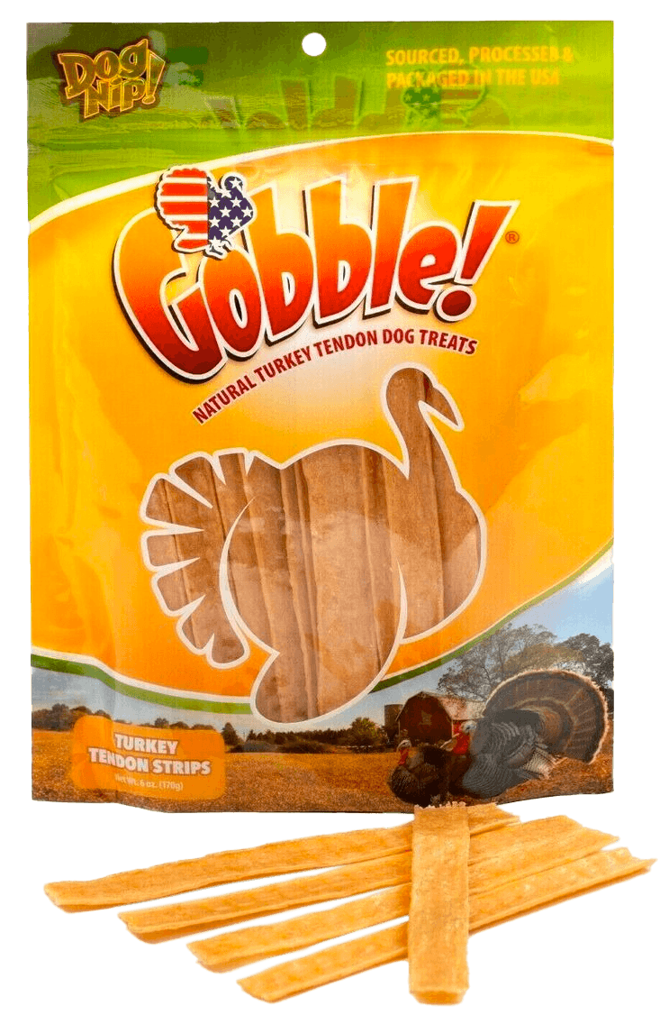 Gobble! Turkey Tendon Strips inside packaging