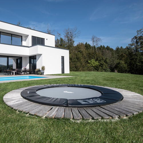 Primus 14ft flat trampoline infront of house Primus 14ft flat trampoline infront of house