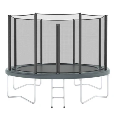 Akrobat Orbit trampoline in grey with zip entry