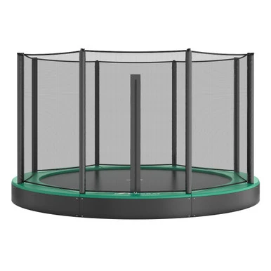 Akrobat Orbit Flat 8ft  trampoline with zip entry in green