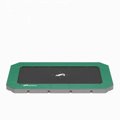 17x10 ft Akrobat Primus Flat plus trampoline with green pad