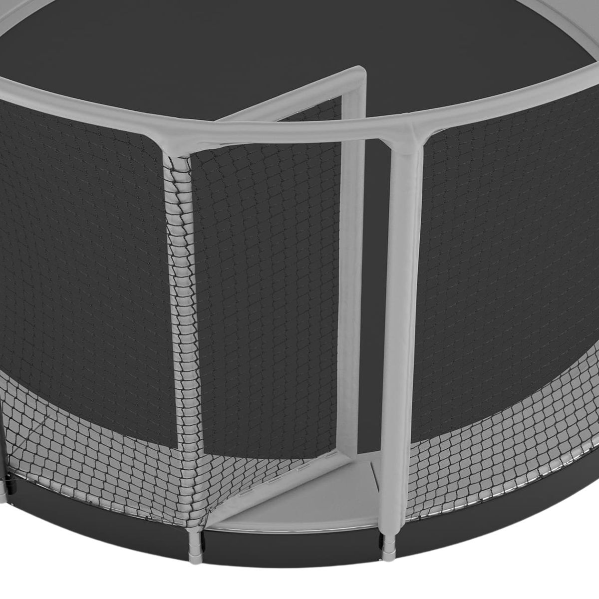 Close-up of the self-closing door on the Akrobat Gallus Flat Plus safety net