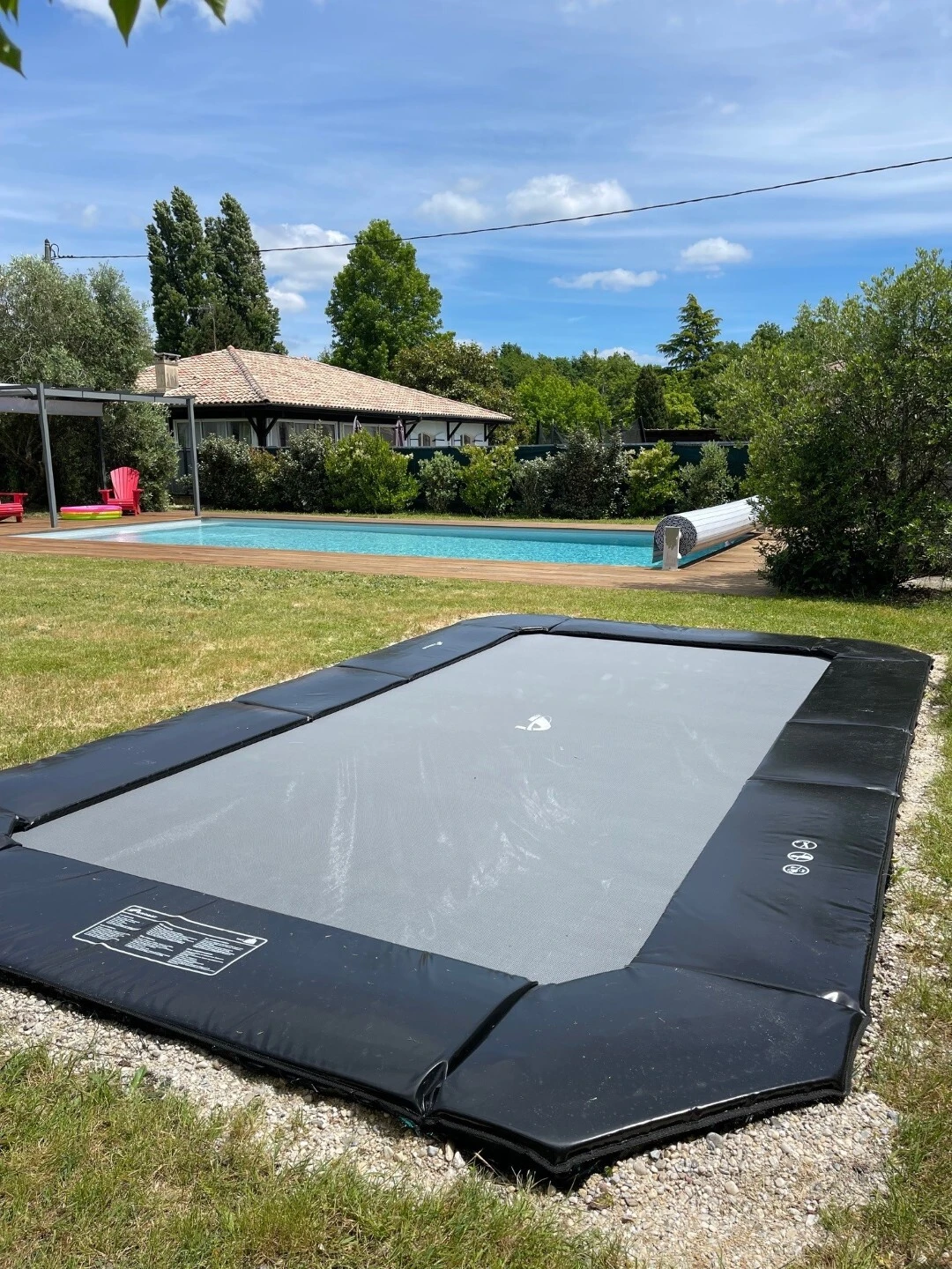 Akrobat Primus Flat rectangular trampoline set flush into the ground