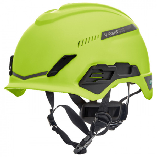 MSA V-Gard H1 Safety Helmet, Trivent, Hi-Viz Yellow/Green, Fas-Trac III Pivot, ANSI, EN124