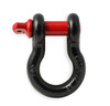 1091AOR Anvil Bow Shackle - 6.5 Ton - 7/8" Diameter Pin - Black w/ Red Pin