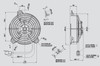 30103021 SPAL® 5.2"electric Fan Pusher Style Medium 260CFM 5 Paddle Style Blades