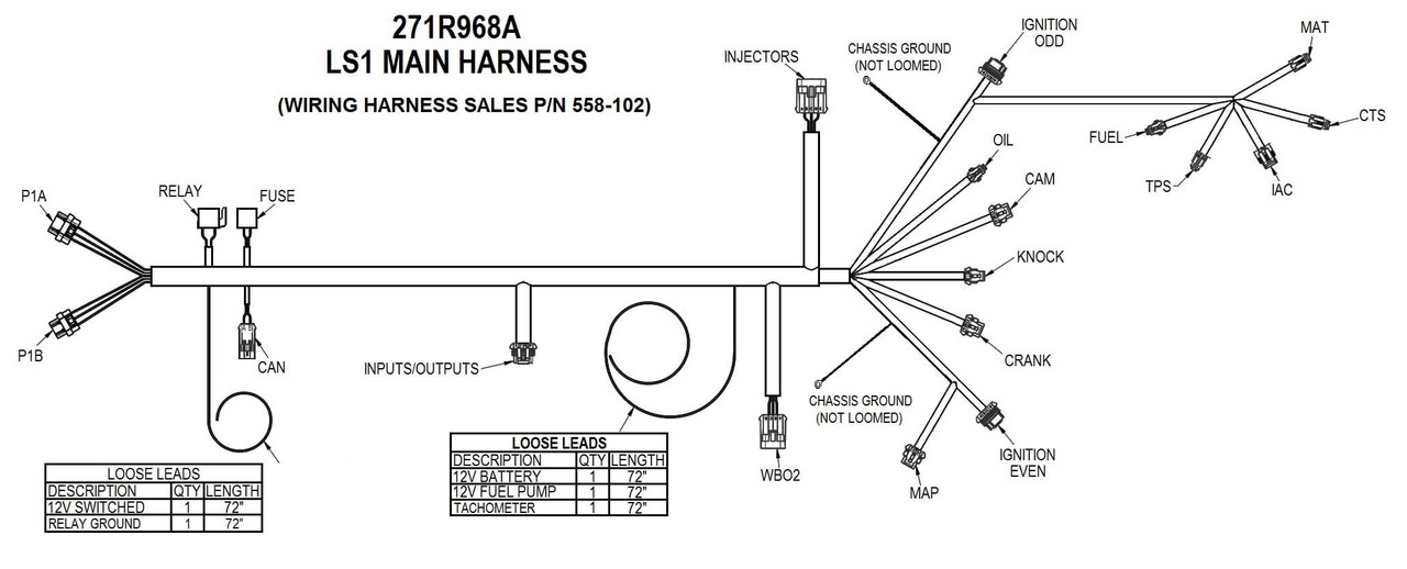 558-102 Holley EFI LS1/6 (24x/1x) Engine Main Harness