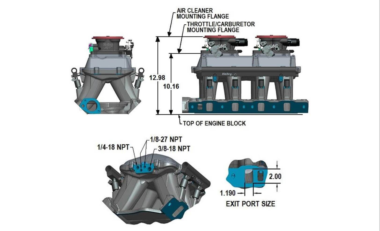 300-241 Holley EFI Holley 351W Ford Hi-Ram EFI Manifold