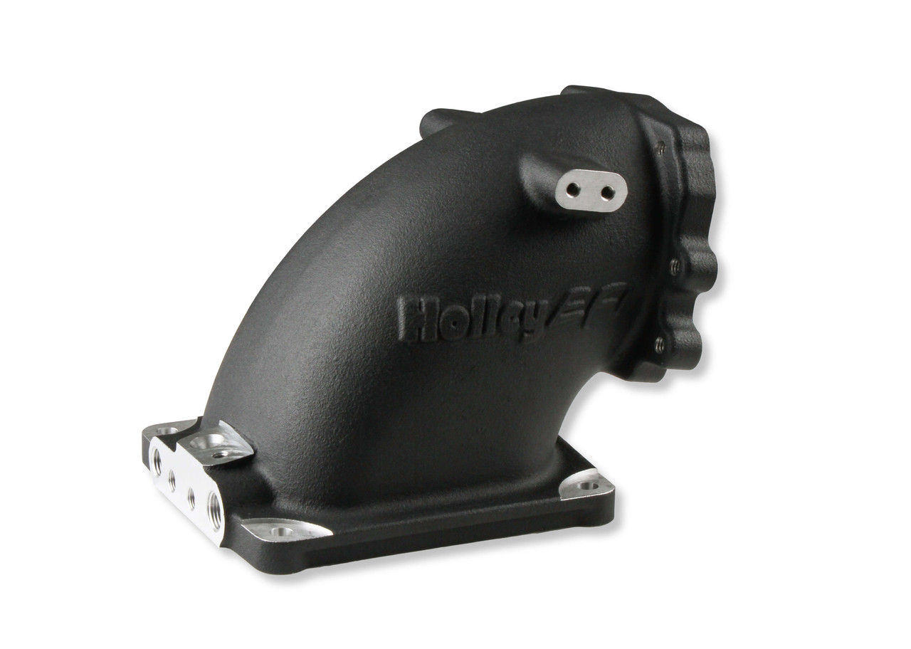 300-249BK Holley EFI Cast Aluminum 4500 EFI Throttle Body Intake Elbow-Ford 5.0 to 4500-Black Finish