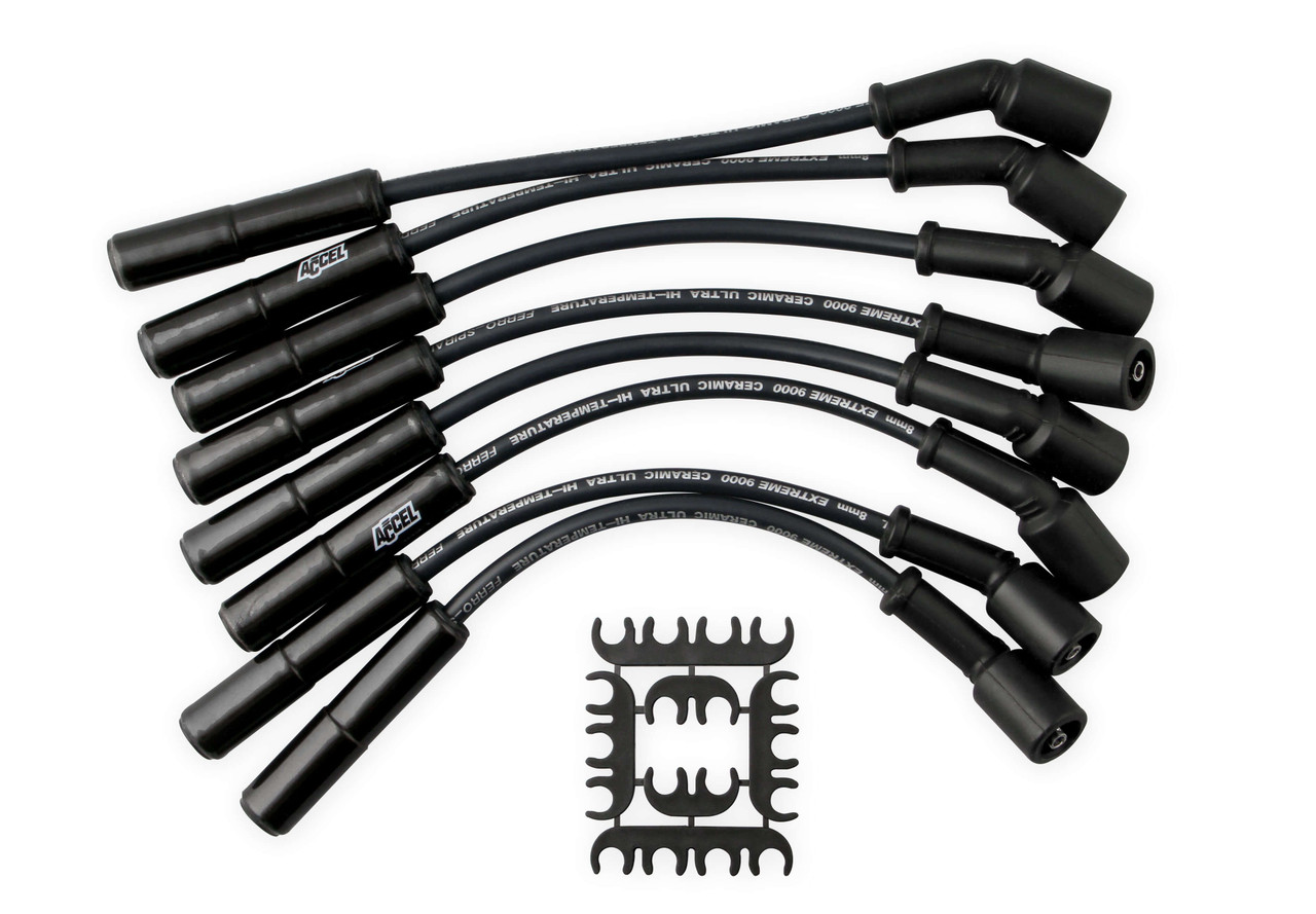 9059CK Accel Spark Plug Wire Set - Extreme 9000 Black Ceramic Boot - GM 4.8/5.3/6.0/6.2L