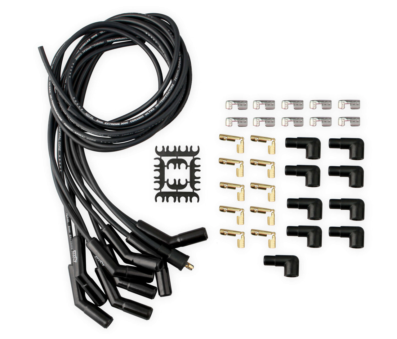 9002CK Accel Spark Plug Wire Set - Universal - 135 Deg Black Ceramic Boots