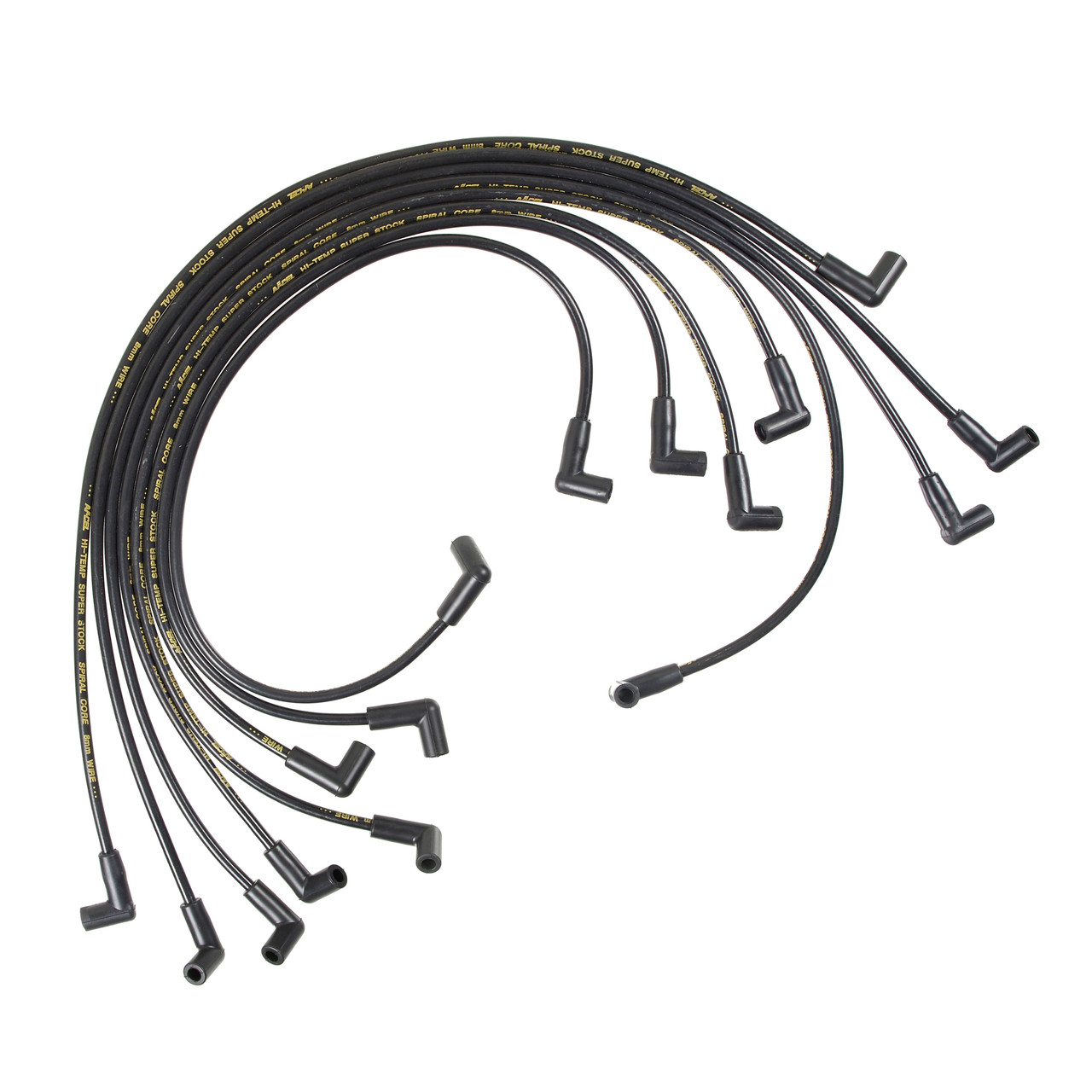 5148K Accel Spark Plug Wire Set - Super Stock Spiral 8mm - Holden V8 - Black