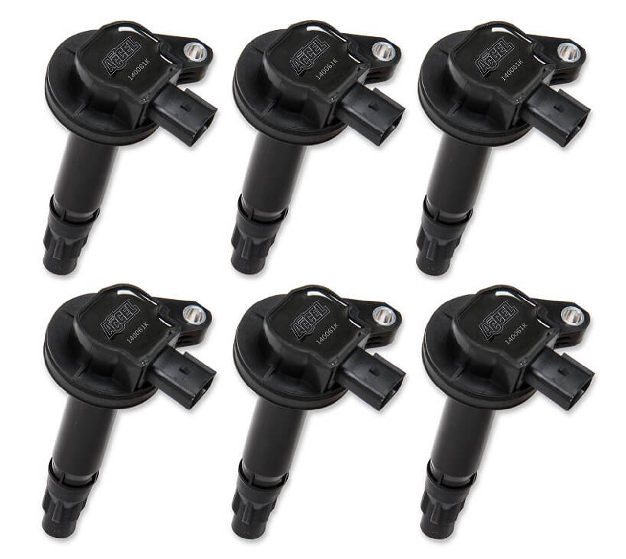 140061K-6 Accel Ignition Coil - Super Coil - Ford  3.5 / 3.7L V6, Black 6-Pack